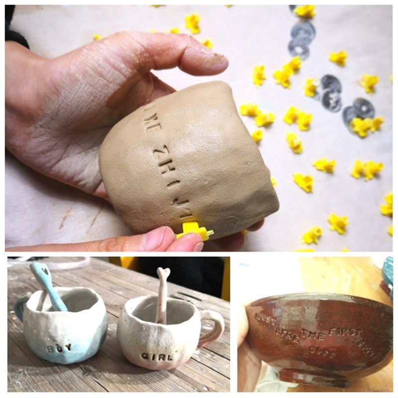 Tampon d&#39;impression alphanumérique en céramique, ensemble d&#39;outils de gaufrage en argile polymère, coupe bonbons mous, biscuits, poterie, bricolage