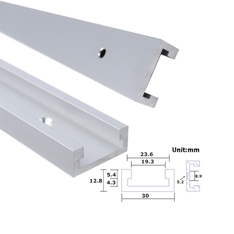 300/400/500/600MM Aluminium Alloy T-track Slot Miter Track Jig Fixture for Table Bandsaws T-track Slider Woodworking DIY Tool