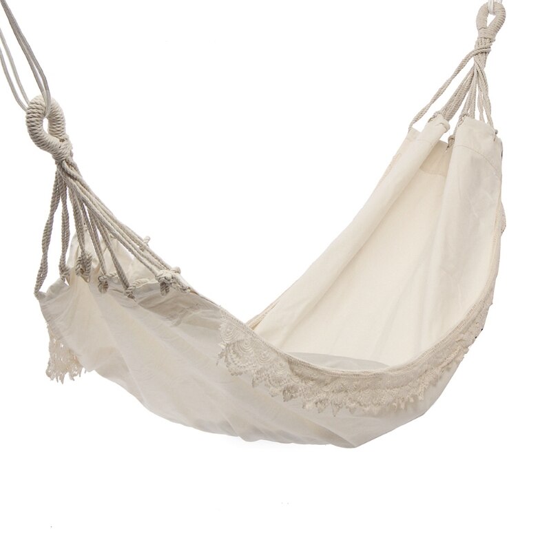 Outdoor Camping Hammock Swing Portable Hanging Chair Pure White Romantic Lace Fo D0AD