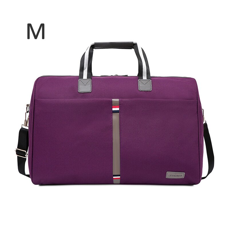 Bolso de hombro portátil plegable de ocio bolso de viaje impermeable para hombres y mujeres bolsa de viaje grande multifunción bolsa de fitness XA164ZC: Purple M