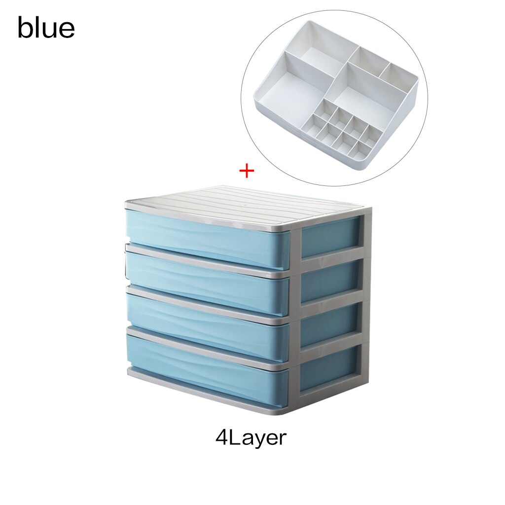 Plast kosmetik skuffe makeup organizer makeup opbevaringsboks container søm kiste holder desktop diverse etui badeværelse desktop