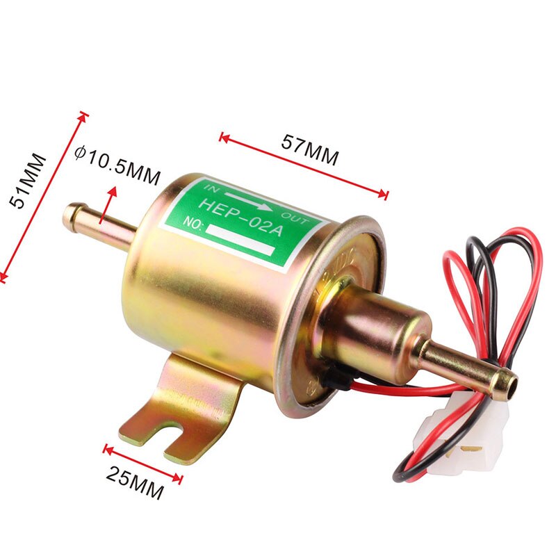 Merk 12v elektrische brandstofpomp lage druk bout bevestigingsdraad diesel benzine hep -02a voor auto carburateur motorfiets atv