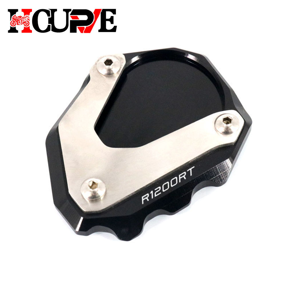 Motorcycle CNC Kickstand Foot Side Stand Extension Pad Support Plate Enlarge Stand For R1200RT R1200 RT R 1200RT 2004: army green