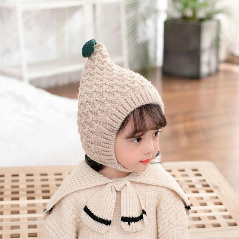 Sombreros de otoño e invierno para niños gorra con protección para las orejas gorro de punto gorro cálido para niños