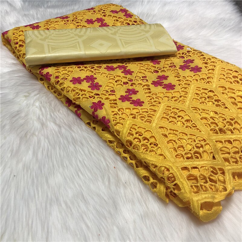 Bazin africain, tissu en brocart Riche, 5yards/lot de mélanges brodés, coton et dentelle de suisse, tissu en dentelle Damask Shadda guinée brocart: 5