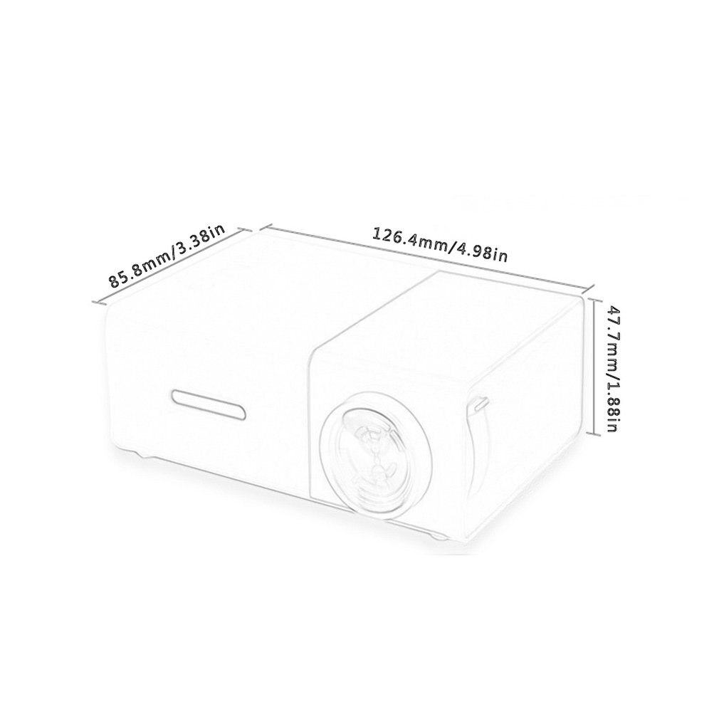 Yellow White Color Home Mini-Projector 1080P YG300 Led Projection Multiple Device Connections HD Entertainment Portable