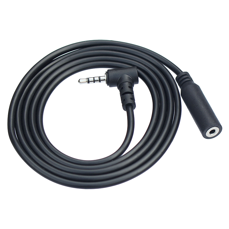 4-biegunowy kabel przedłużający audio z gniazda 2,5 mm męskiego na żeńskie pod kątem prostym 0,2 m 1 m 2 m 3 m