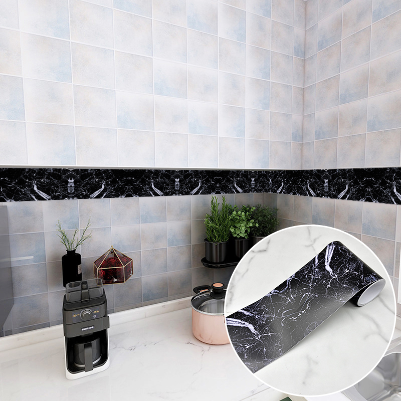 Pegatina de pared de esquina de rodapié de 240cm de longitud para baño y oficina, línea de cintura de vidrio, decoración del hogar, papel tapiz artístico de guía de onda de piso impermeable: YX004