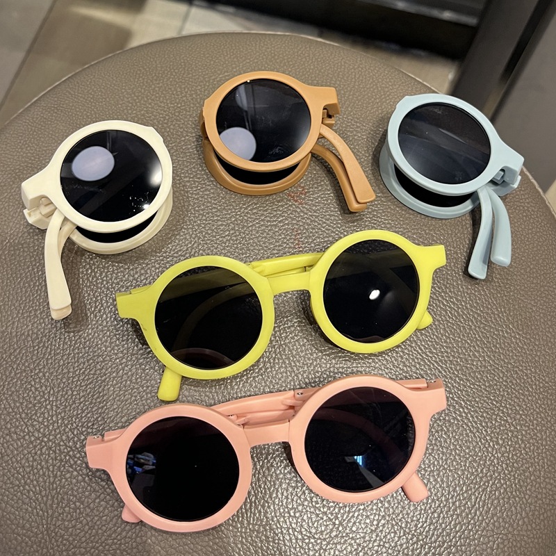 Gafas De Sol redondas con montura pequeña para niños y niñas, lentes De Sol plegables con protección UV400, Estilo Vintage, a la , para exteriores
