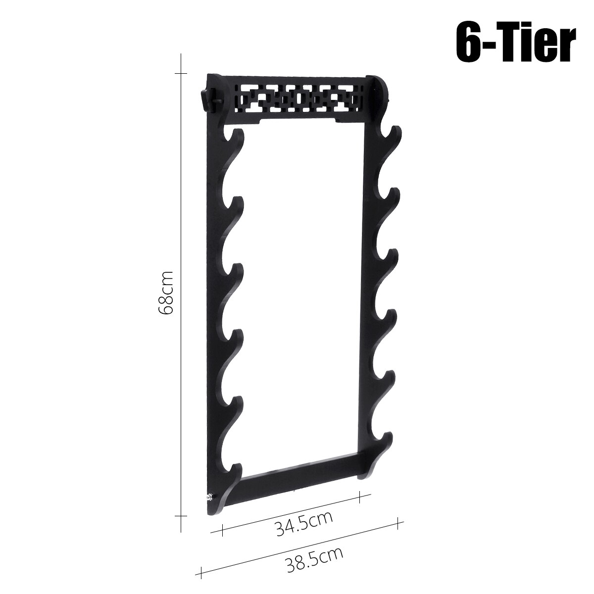 1 Pcs 1/2/3/4/6Tier Wall Opknoping Decor Samurai Zwaard Houder Katana Houder stand Hanger Beugel Rack Home Decoratie Muur Display: 6 Tier