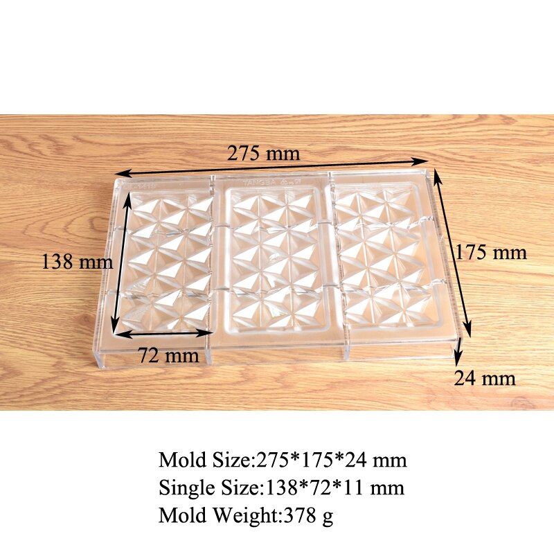 SHENHONG Rhombus Candy Molds Polycarbonate Chocolate Moulds Confectionery Dessert Bake Tray Pastry Tools Kitchen Bakeware