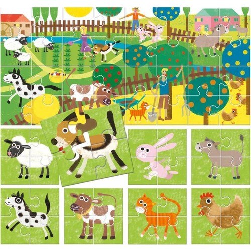 Headu 8 + 1 Double-Sided Farm Kids Developmental Puzzle