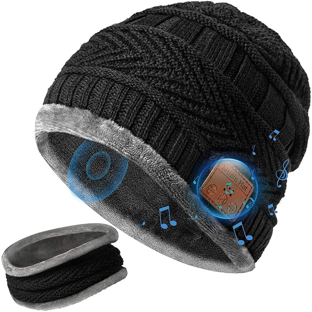 Bluetooth Beanie Met Sjaal, beanie Cap Oplaadbare Met Draadloze Handsfree Hoofd Hoed Winter Warm Knit Cap Met Sjaal, Chritmas: Default Title