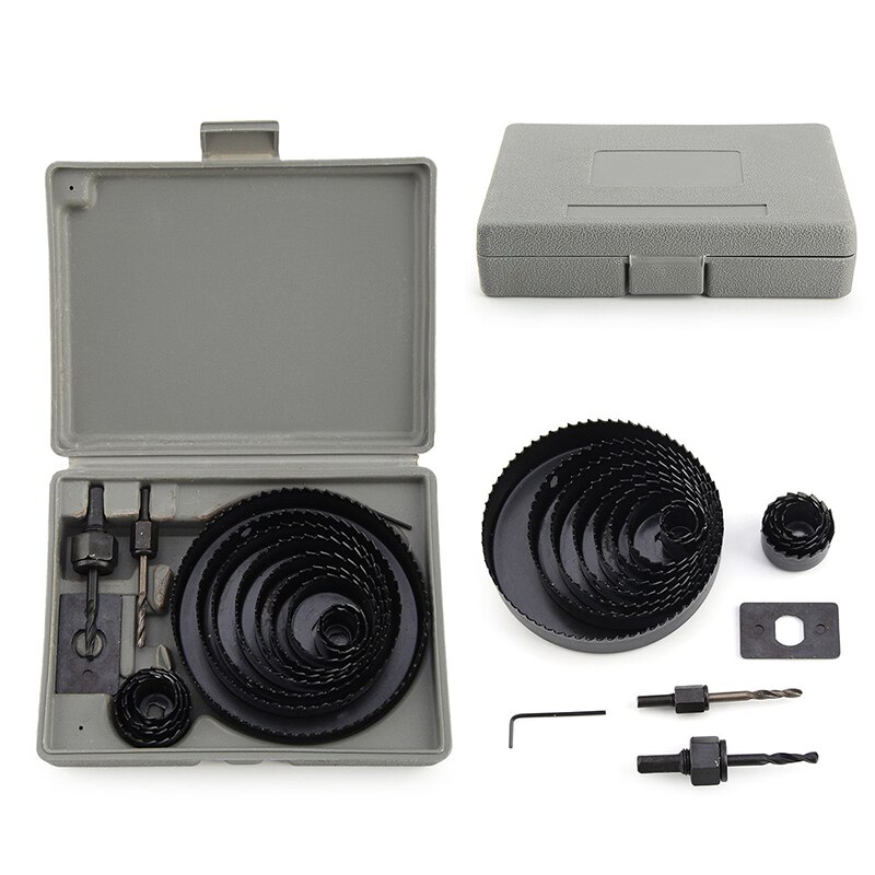 17 hål sågen kit 19-127mm metall cirkel fräs rund borr trä legeringsdownlights