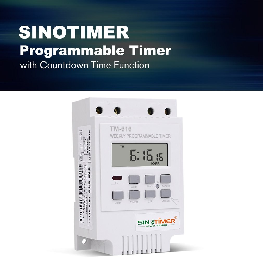 TM616B-2 30A 220V Electronic Weekly Programmable Digital TIME SWITCH Relay Timer Control Timer Din Rail Mount