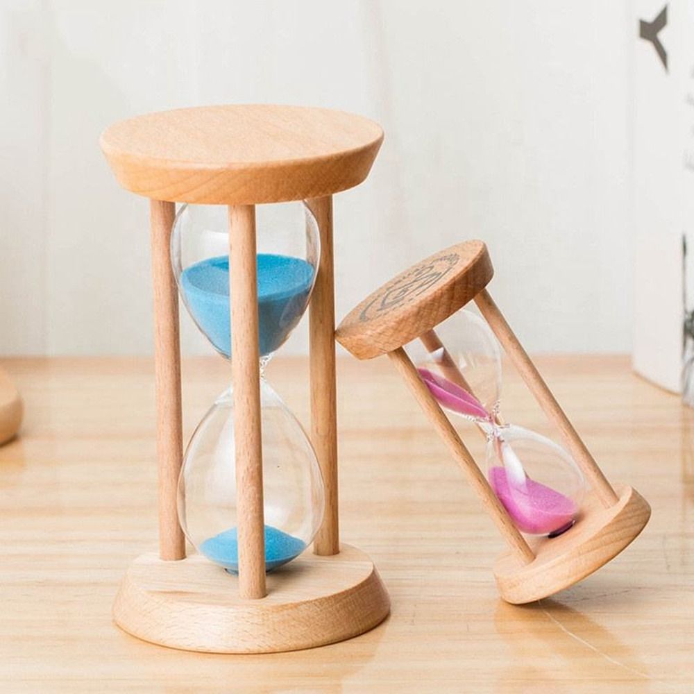Langlebige, stabile Verbindung, Holz-Sanduhr, Holz, 1/3/5 Minuten, runde Sanduhr-Timer, 5 Farben, keine Verformung, Küche