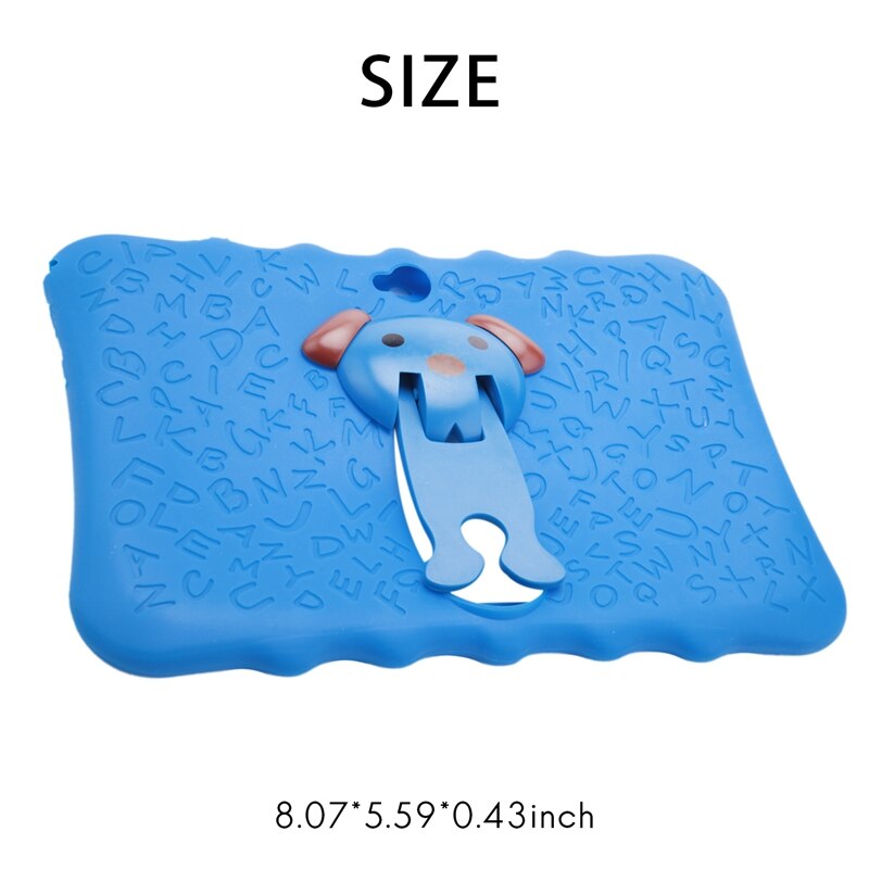 Tablet für kinder mit , 7- zoll-hd-display und kindersicherer silikonhülle (quad-core 8gb prozessor, wlan, bluetooth, front- und rückkamera), eu-stecker