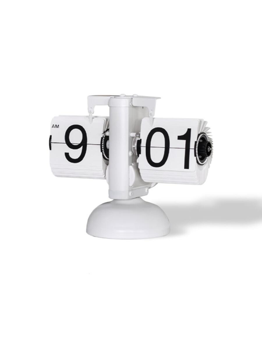 Reloj Digital con tapa Vintage, reloj de mesa con página abatible automática mecánica, reloj Digital con tapa para oficina, de decoración para el hogar: Negro