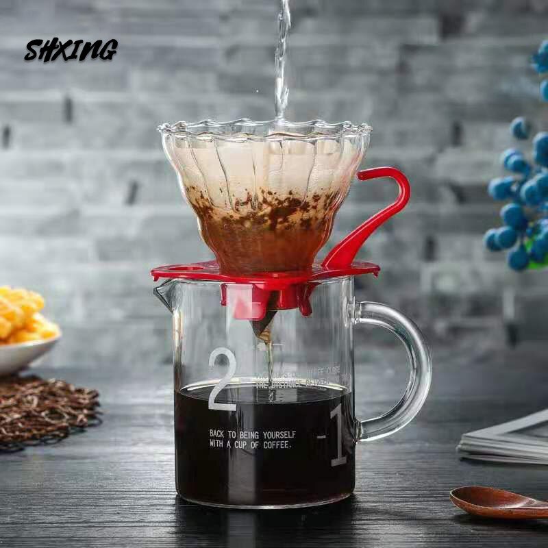 Reusable Coffee Plastic Dripper, Heat-resistant Mark Coffee Container, Can Be Used with Japanese Style V60 Strawberry Filter