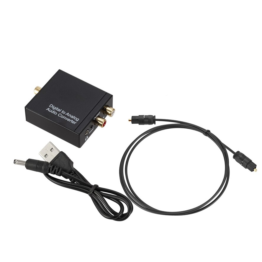 Jack portátil de 3,5 Mm Coaxial de fibra óptica Digital a Audio analógico Aux Rca L/R, convertidor Spdif, amplificador decodificador de Audio Digital.: Default Title