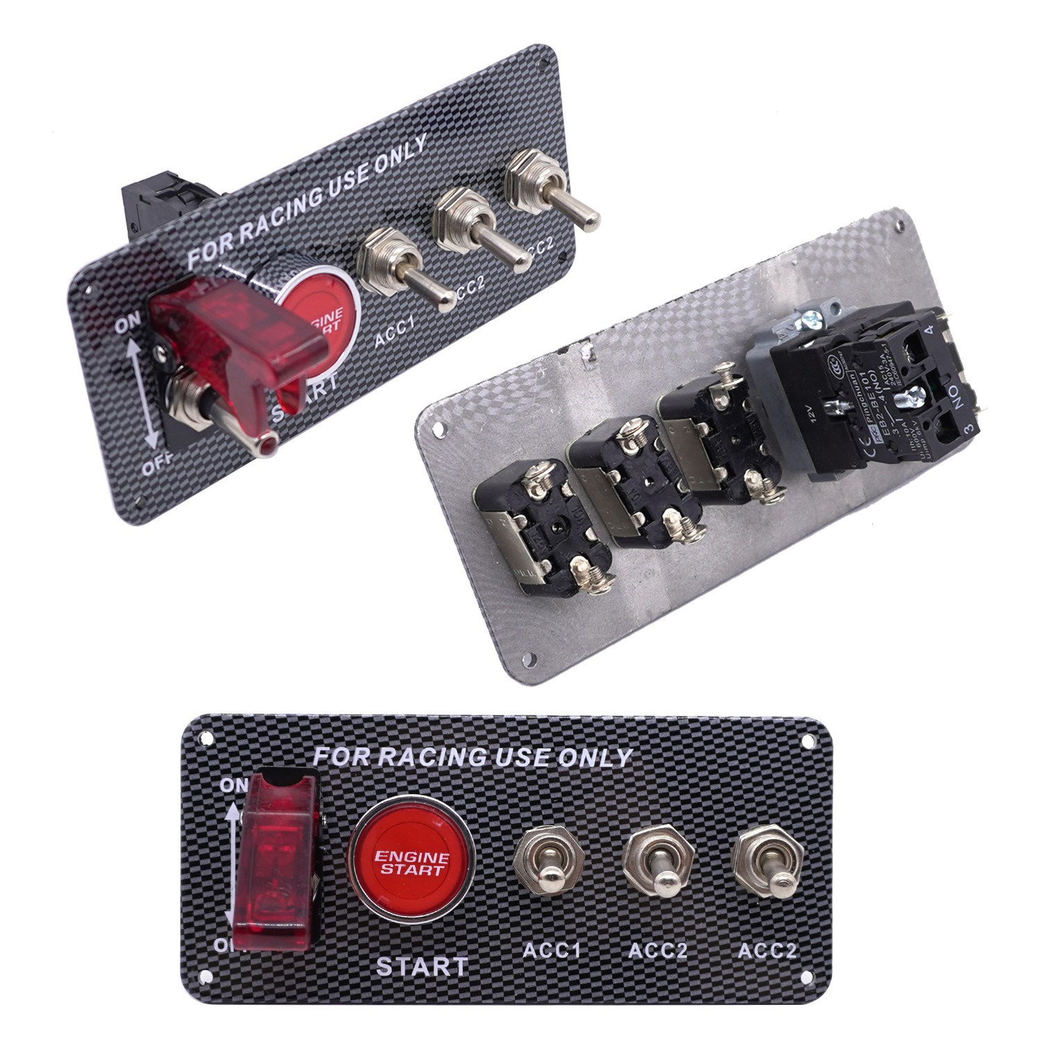 Panel de Interruptor de 12v, Interruptor de maletero de coche, luz LED, palanca de encendido, arranque del motor, Desconexión de la batería, interruptores de corte universales