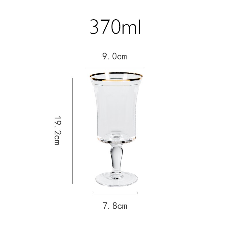 Bicchiere da vino in cristallo a bocca larga in vetro a forma di tulipano contralto bicchieri da vino dolce liquore Brandy Sherry tazza festa casa ristorante calice da bere: doppio oro 370ml