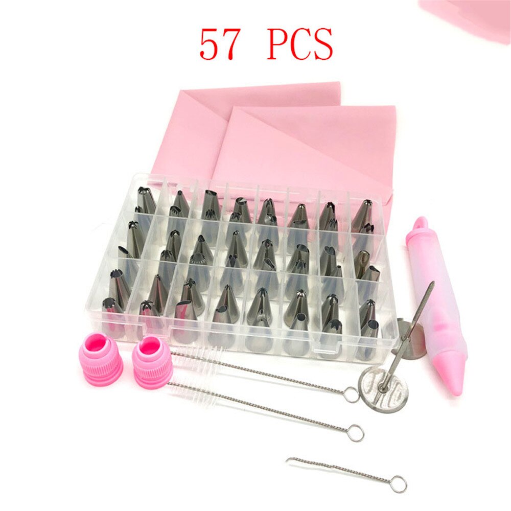 58 PCS Stainless Steel Nozzles Pastry Icing Cake Piping Cake Decorating Tools Globular Nozzle Pastry Bags: C2054