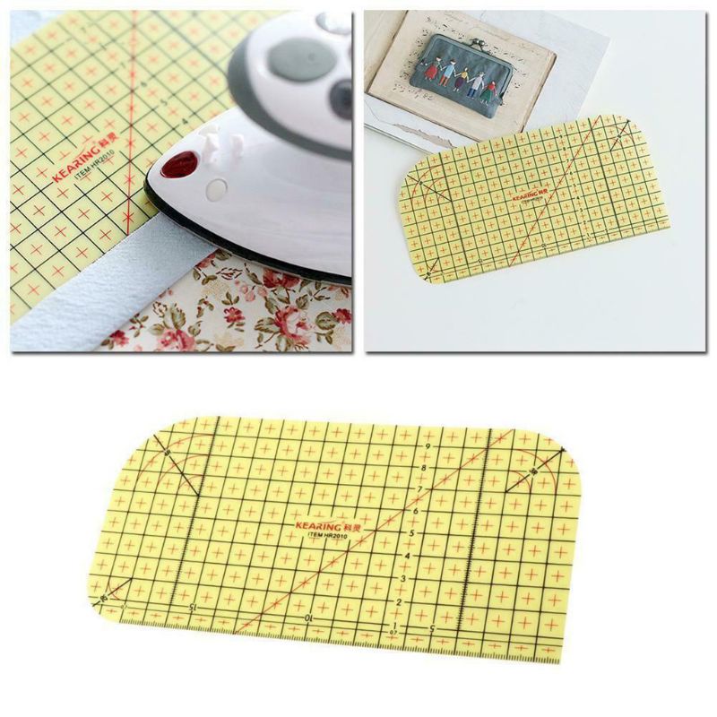Regla de planchado de retazos, herramienta de medición de suministros de costura DIY artesanal