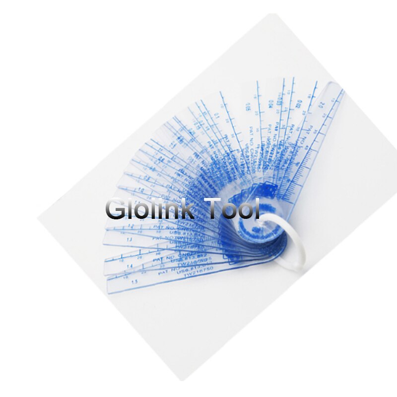 18 arkusz z tworzywa sztucznego szczelinomierz miernik szczelinomierz plastikowe korki 0.05-1.5mm grubościomierz narzędzie pomiarowe Luka miernik