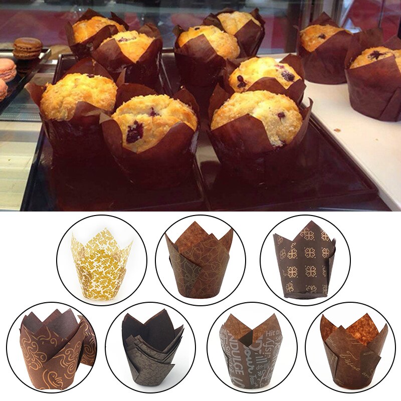 50pc gazeta styl foremka do babeczek papilotki do pieczenia na wesele Caissettes tulipan Muffin babeczka kubek papierowy olejoodporny ciasto Wrapper