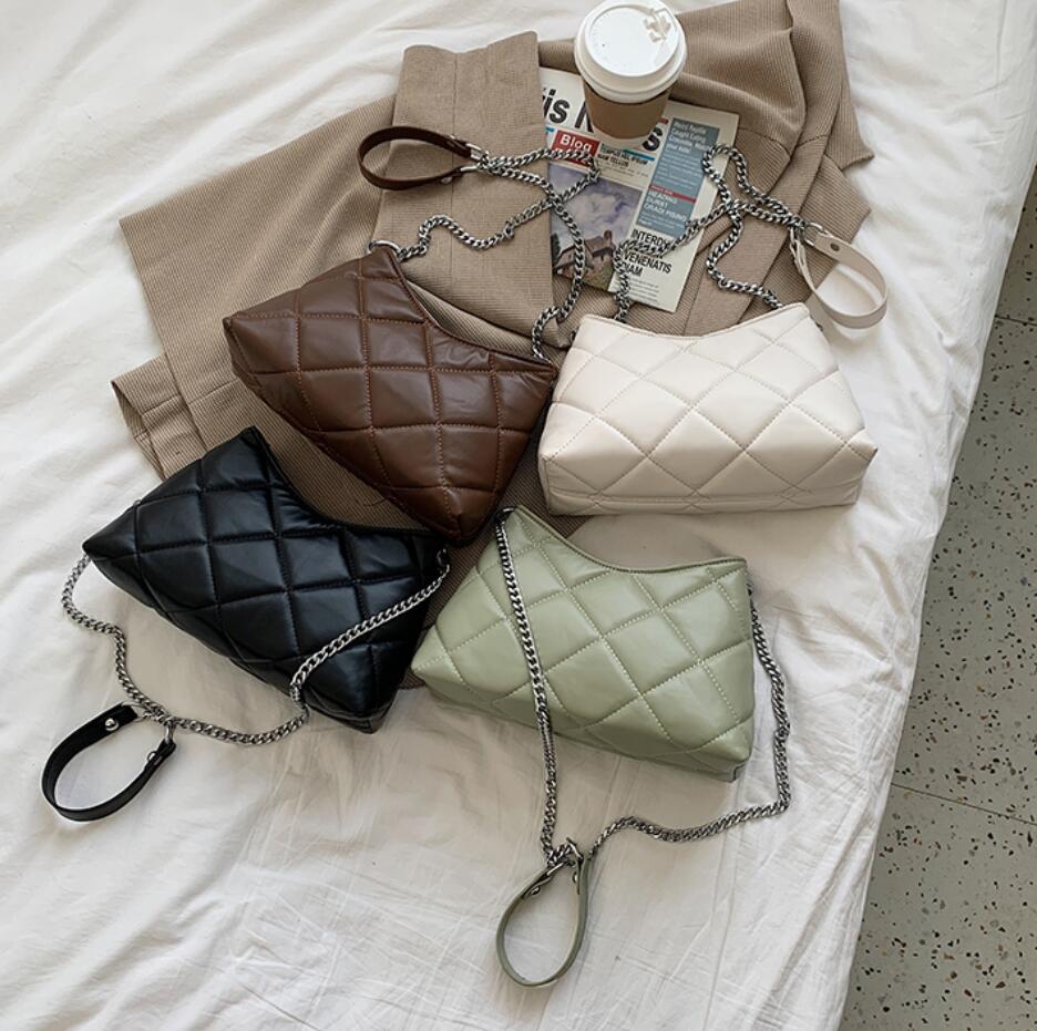 Soft PU Leather Women's Chain Shoulder Crossbody Bag Simple Ladies Small Square Messenger Bag Female Purse Handbags