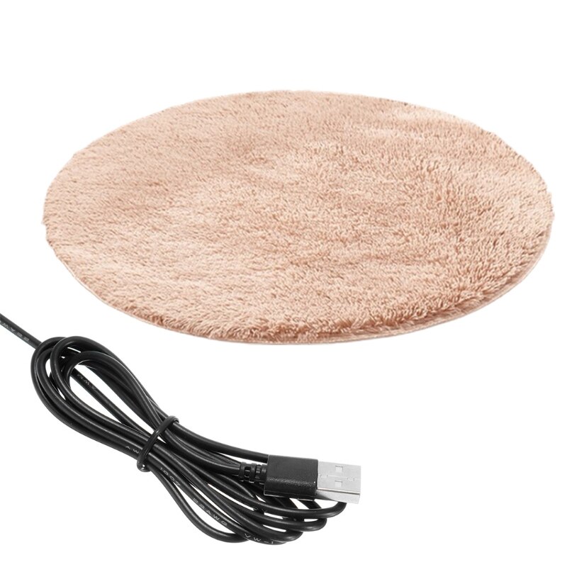 USB Pet Electric Blanket Plush Pad Blanket Anti-scratch Cat Electric Heated Pad Dog Heating Mat Sleeping Bed For Small Dog Cat: Brown