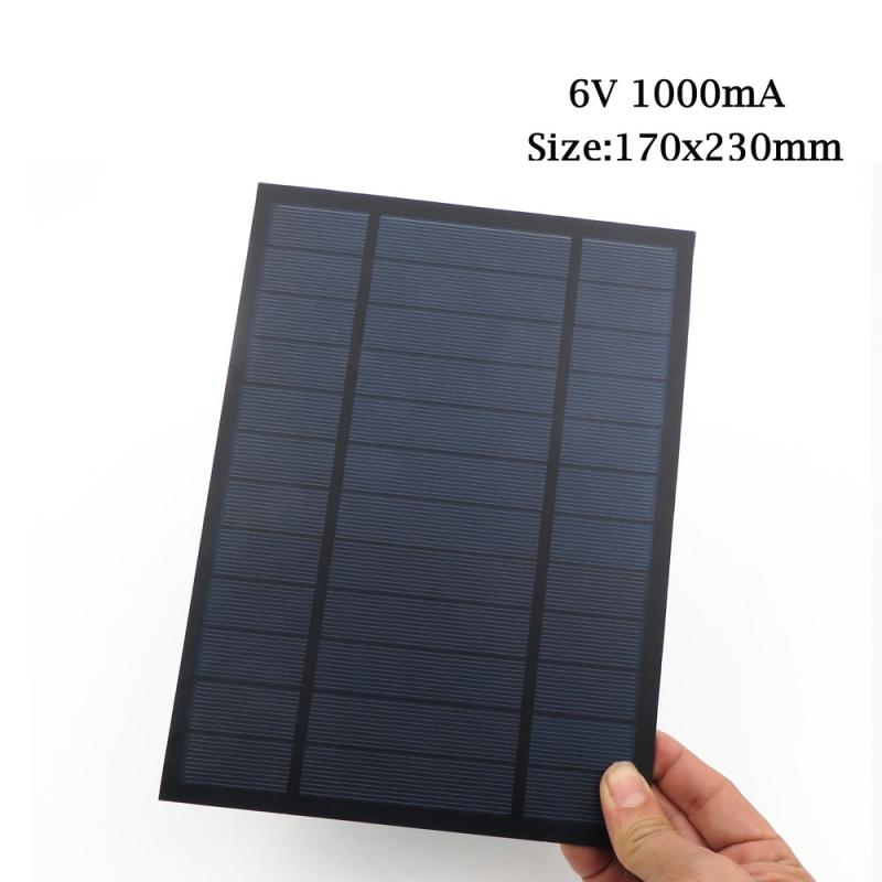 Solar Panel 6V 9V 18V Mini Solar System DIY For Battery Cell Phone Chargers Portable 2W 3W 4.5W 6W 10W Solar Cell: 6V 6W