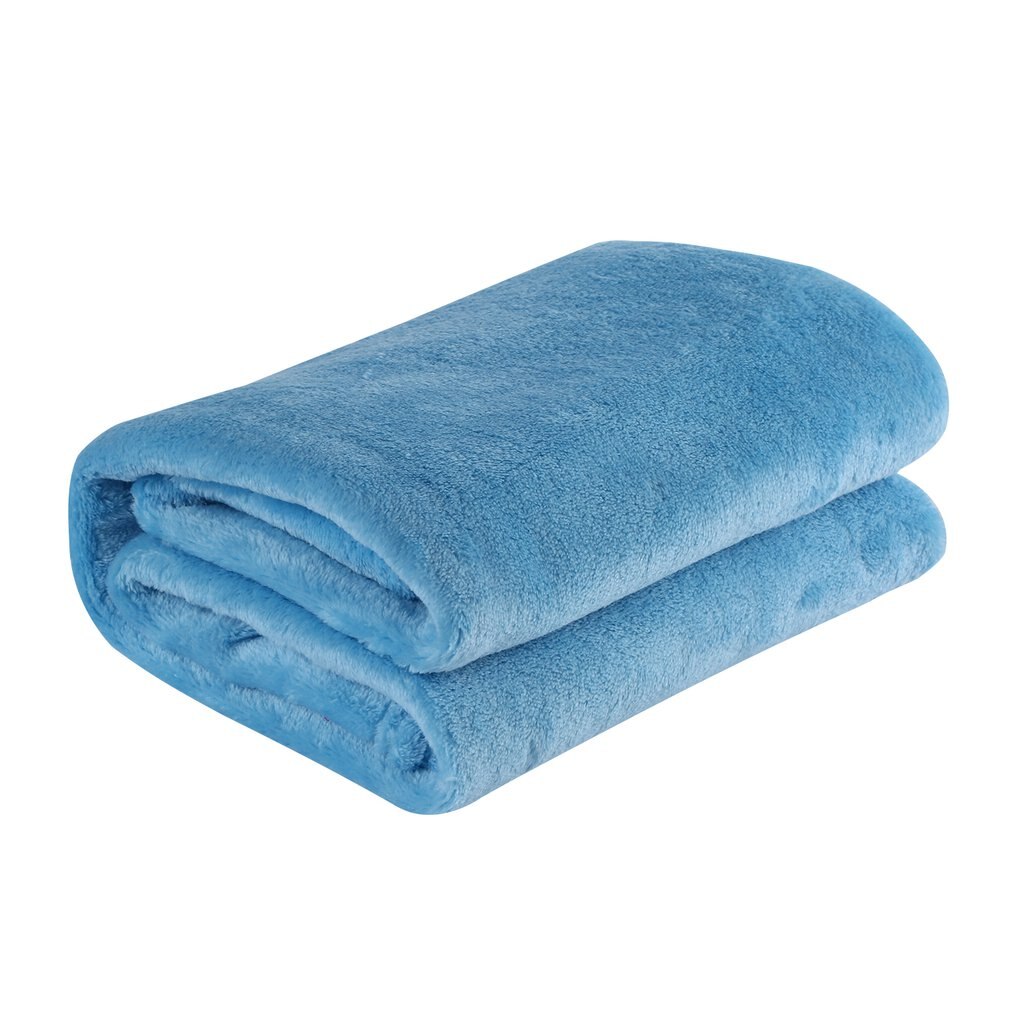 70x100cm super macio manter quente cobertor de flanela tamanho grande cor sólida casa sofá cama escritório cobertor do carro casa têxtil: sky blue