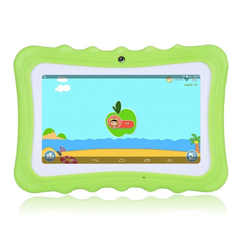 Upgrade Beste Tablet voor Kinderen, 7inch HD Display met Kid-proof Siliconen Case (Quad Core, 8 GB, Wifi & bluetooth, Voor & Achter Kwam