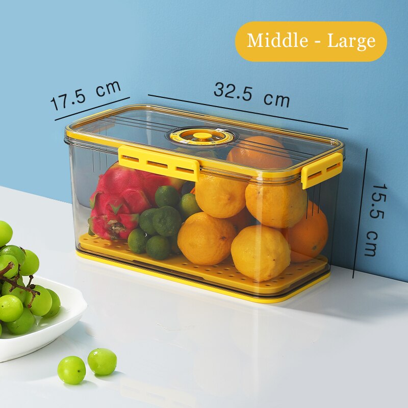 Food Storage Containers Refrigerator Stackable Kitchen Storage Box Airtight Keep Fresh Bins Transparent Fridge Pantry Organizer: Square 3