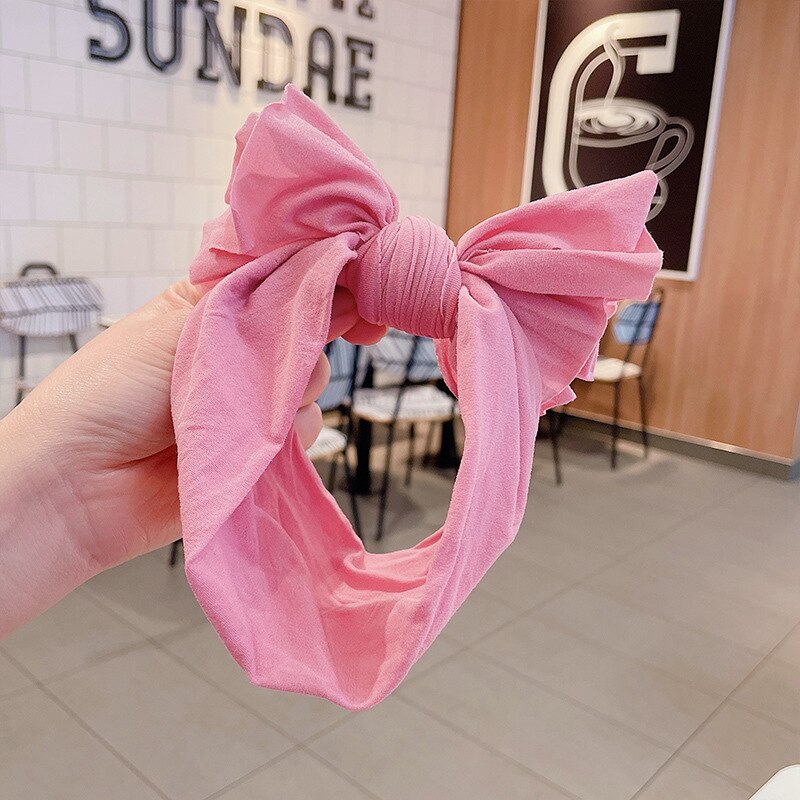 3 Stks/set Baby Hoofdband Big Bows Pasgeboren Hoofdbanden Hoofdbanden Voor Meisjes Effen Kleur Kids Baby Tulband Baby Haar Accessoires