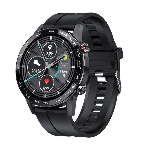 L16 Smart Horloge Mannen Ecg + Ppg IP68 Waterdichte Bluetooth Muziek Bloeddruk Hartslag Fitness Tracker Sport Smartwatch Pk l8 L15: Black silicone