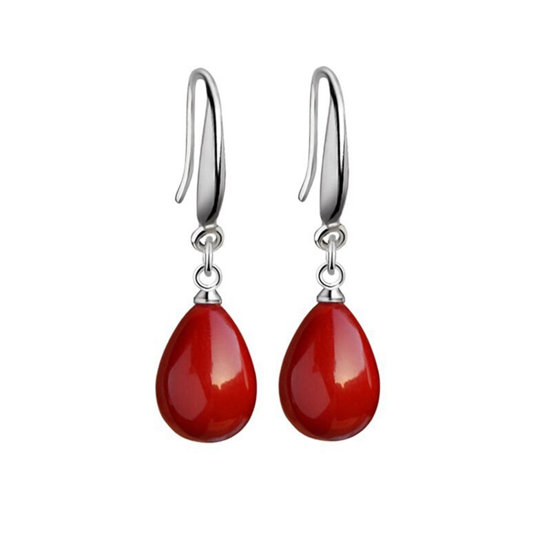 Parel Rode Druppel Oorbel Voor Vrouwen Fancy Kleurrijke Gesimuleerde-Parel Lange Earring Trendy Sieraden Geschenkdoos Verpakking