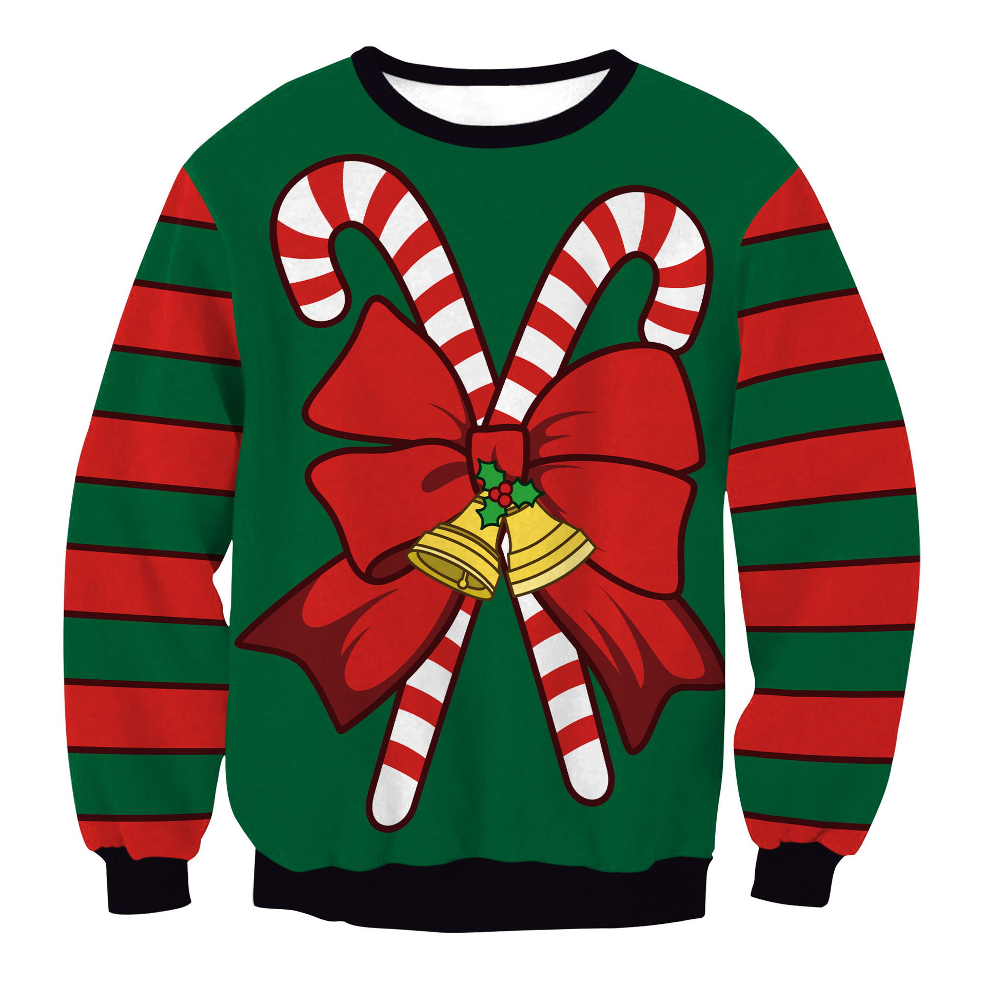 Christmas Clothing Christmas Tree Striped Digital Printing Clothing Couple Sweater: XL / Blue