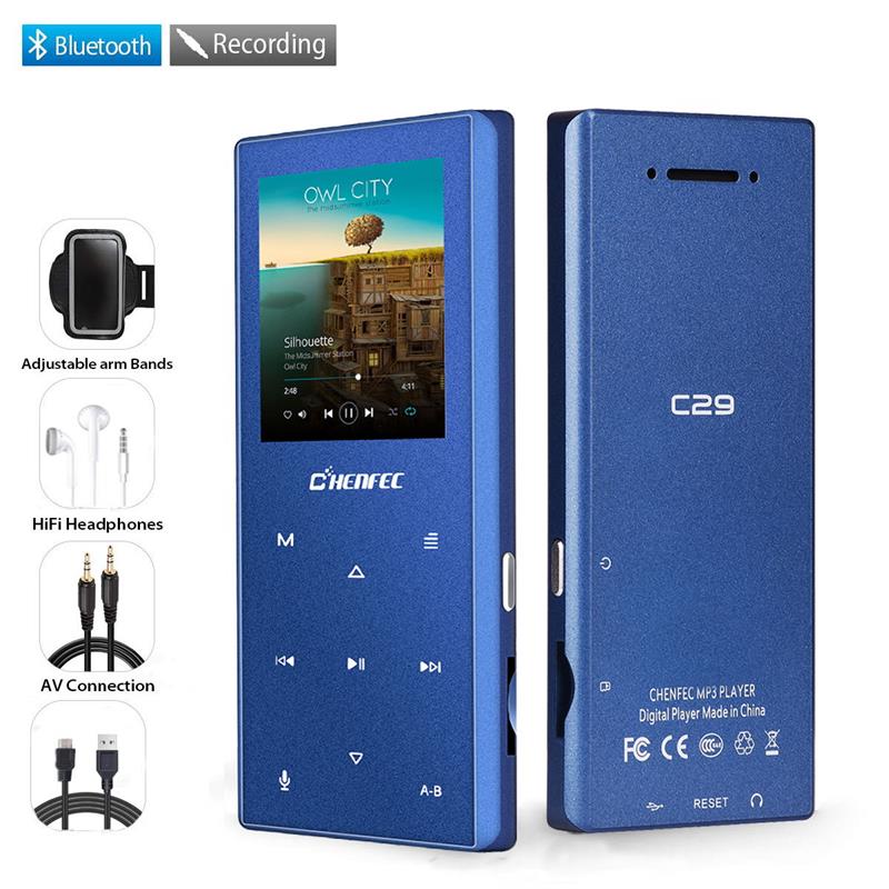 MP4 Speler Bluetooth 4.2 Touch Knop Ingebouwde Luidspreker 16 Gb Lossless Video Speler Met Fm Radio, ondersteuning Sd-kaart Tot 128 Gb: Blauw