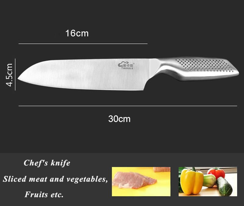 3pcs Stainless Steel Kitchen Knife Household Kitchen Knives Chef's Knife for Cutting Meat Slices and Vegetables Fruit Knife: Chef knife