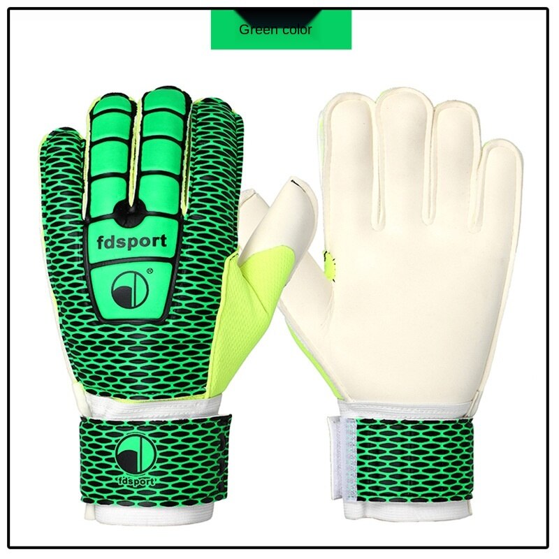 Guantes de látex para portero de fútbol , guantes de entrenamiento, protectores de fútbol para niños: Verde / size 9