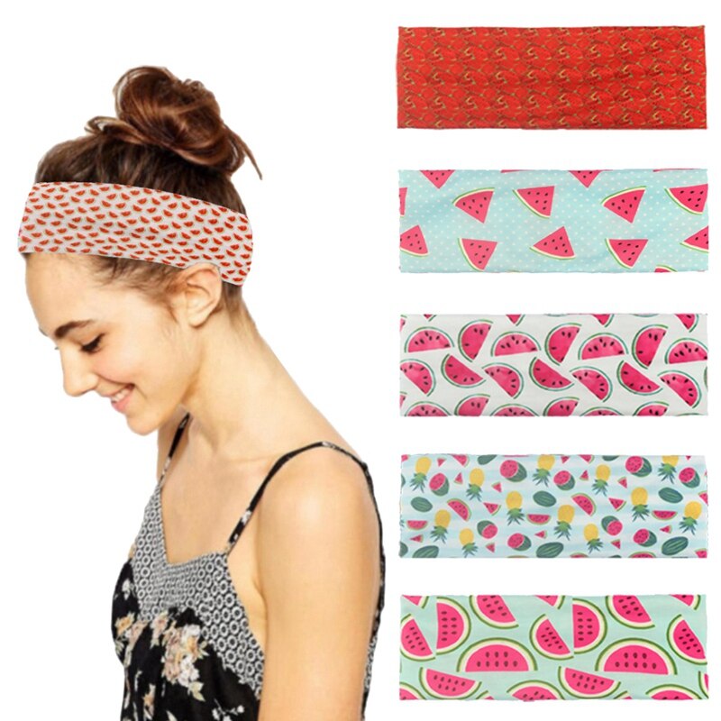 6 Stuks Gedrukt Sport Yoga Hoofdband Haarband Outdoor Running Zweet Absorberende Band Anti-transpirant Dames Tulband Hoofdtooi