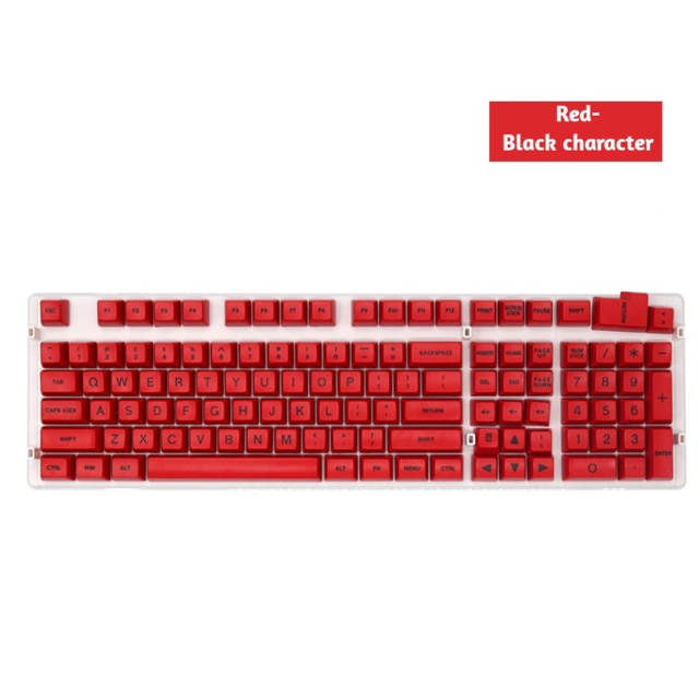 108 Keys SA Profile ABS Keycap Set Ergonomics Double-shot Molding Large Font Opaque Key caps For Mechanical Gaming Keyboard: Red-2