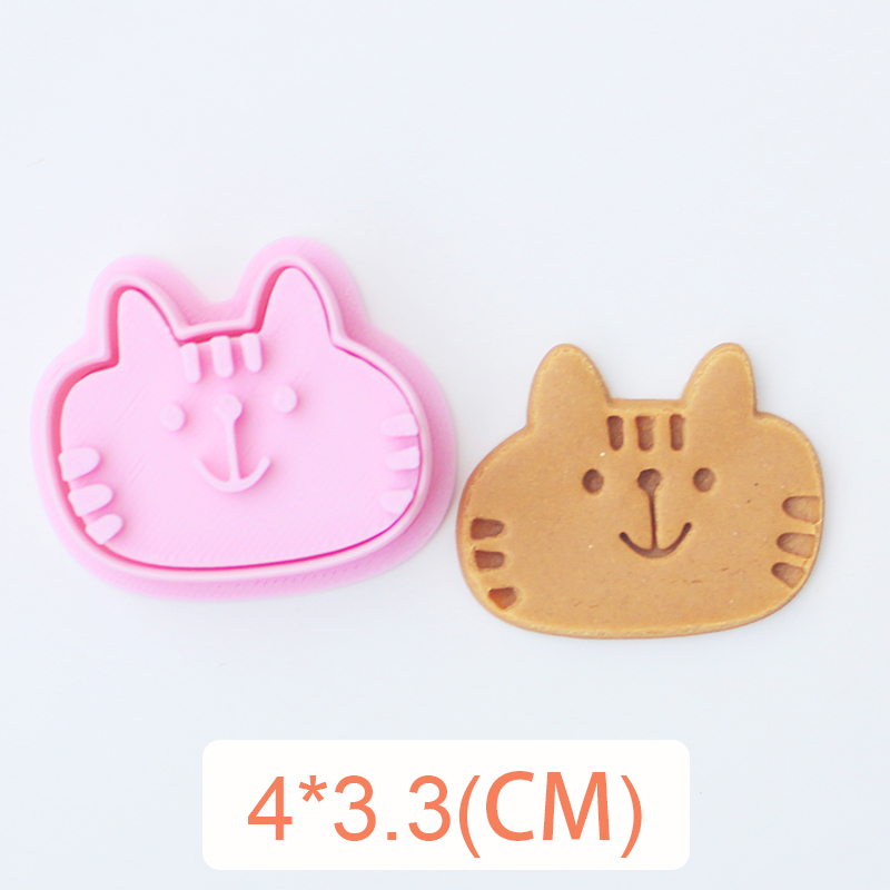 DIY Taart Decoreren Gereedschappen Leuke Kat Liefde Biscuit Mold Cookie Cutters Bakken Tool 3D Cartoon Plastic Bakvorm Cookie Tools: Licht Geel
