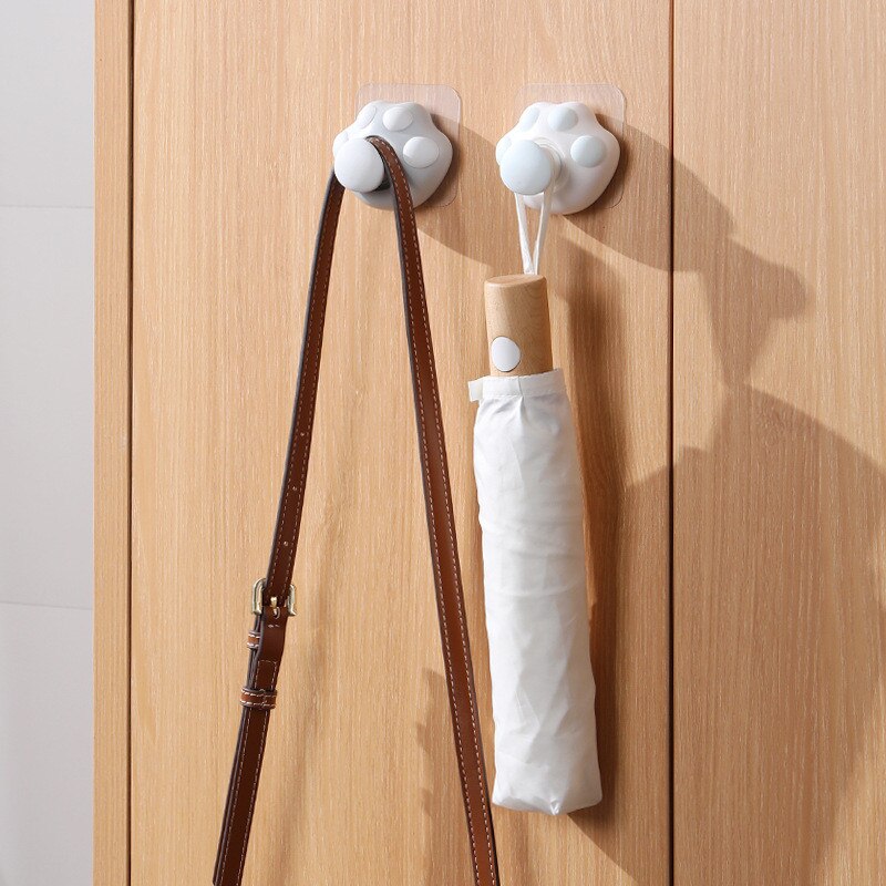 Muur Haak Zelfklevende Pot Leuke Kat Poot Home Decor Organizer Key Rack Keuken Badkamer Handdoek Hanger