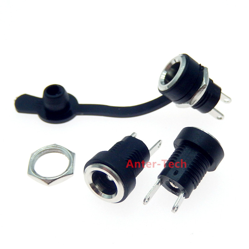 10PCS 3A 12v Für DC Netzteil Jack Buchse Weiblich Panel Mount Stecker 5,5mm 2,1mm Stecker adapter 2 Terminal Arten 5.5*2,5