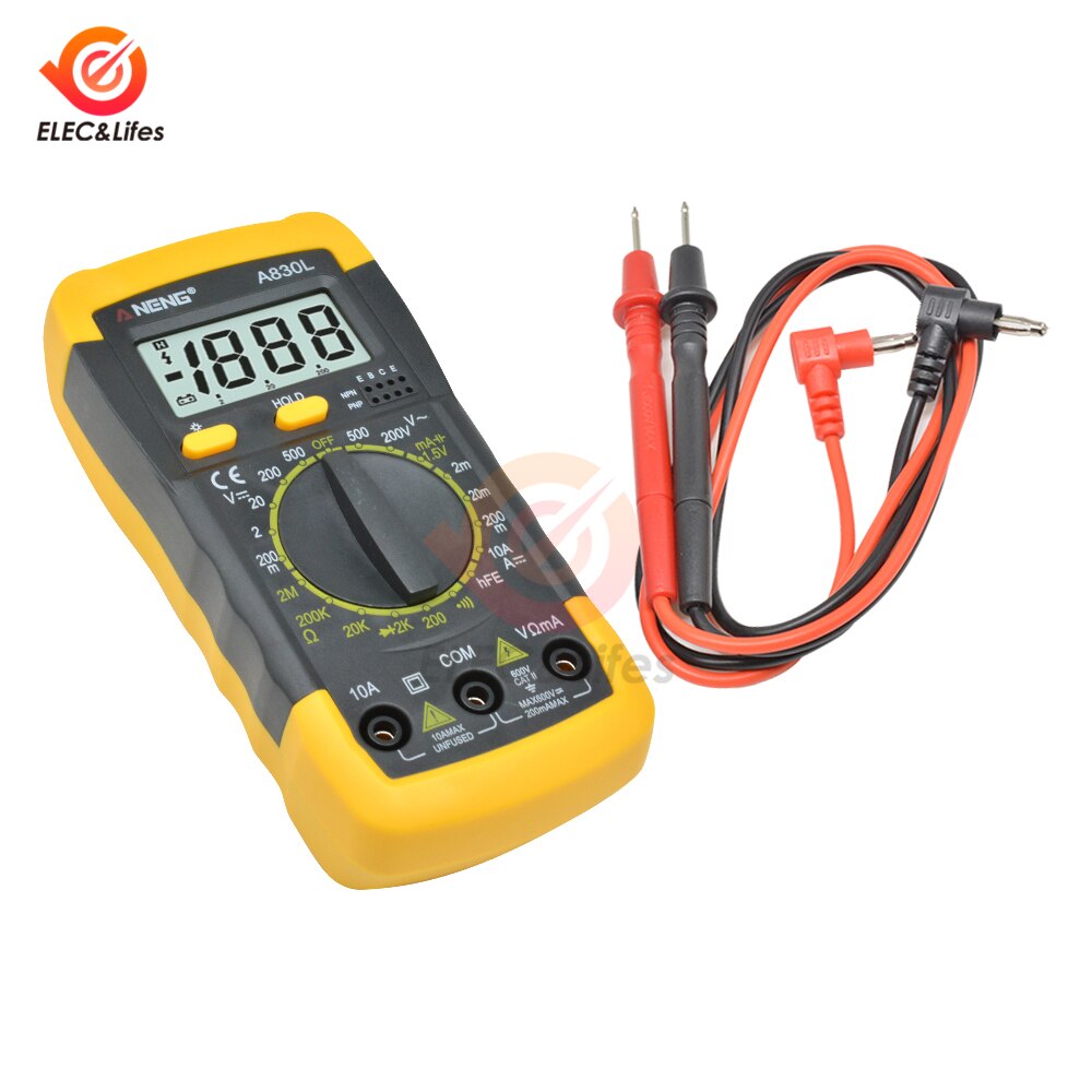 A830L Lcd Digitale Multimeter Ac/Dc Spanning Diode Freguency Multitester Huidige Tester Volt Monitor Voltmeter Ampèremeter Meter Gauge