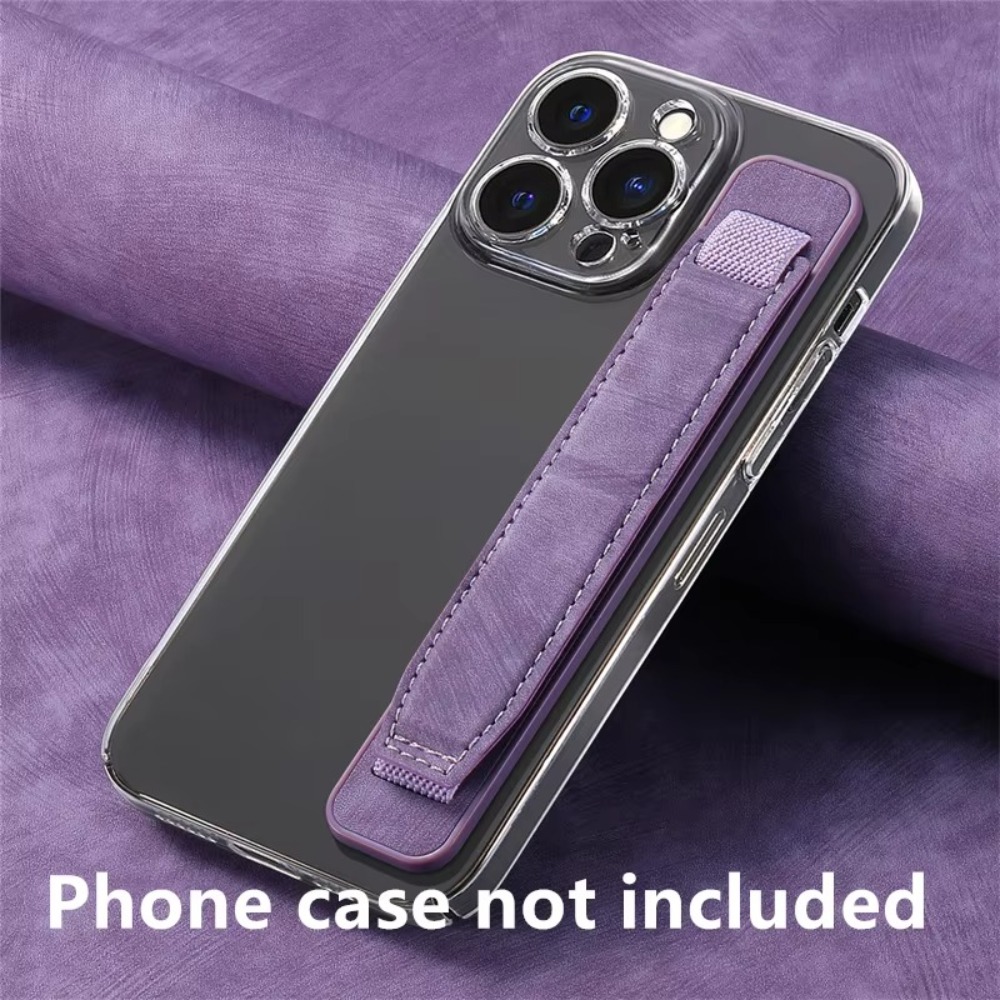Bracelet de téléphone portable en cuir PU, sangle de poignée de doigt télescopique, support de téléphone portable universel pour la plupart des smartphones: green